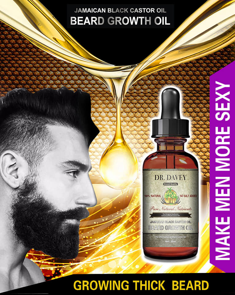 DR. DAVEY Brand Quality 100% NATURAL NO SALT ADDED BEARD GROWTH OIL