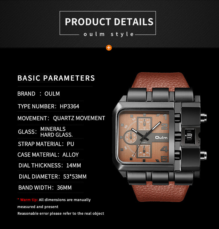 Oulm 3364 Military Quartz Watch